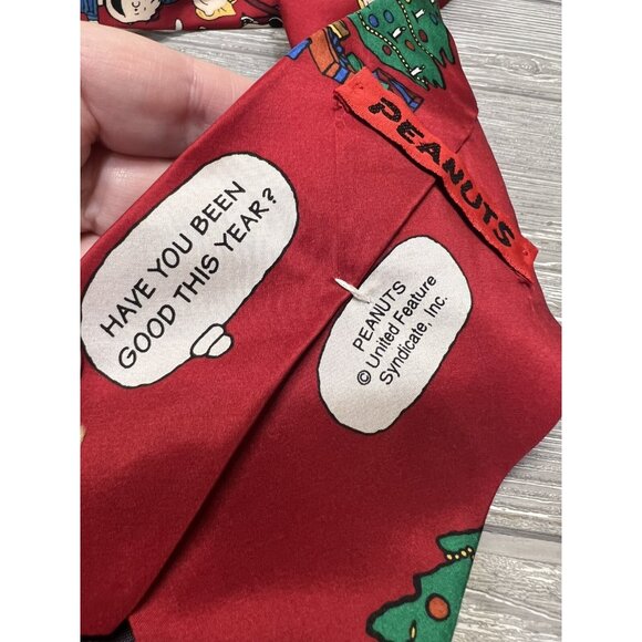 Peanuts Men's Snoopy Santa Claus Silk Neck Tie Christmas Holidays Charlie Brown - Picture 7 of 10